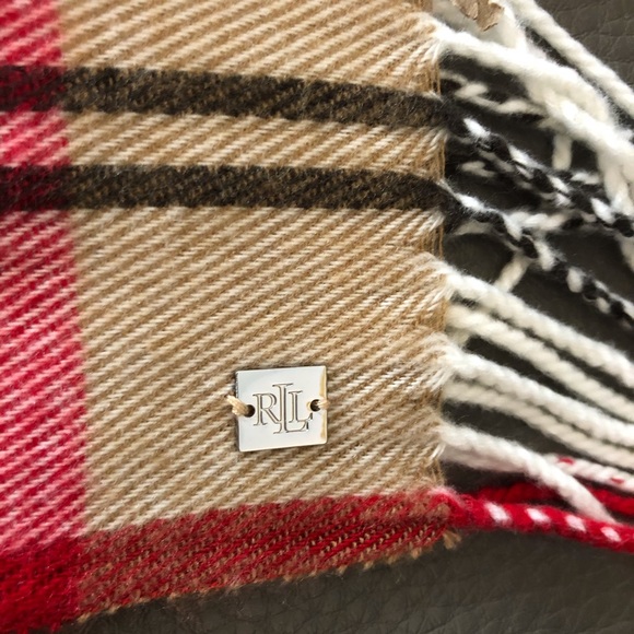 SALE ♥️ Ralph Lauren designer tartan fringe scarf - Picture 2 of 5